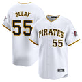 Blackjersey P.Pirates #55 Jason Delay Player White Home Limited Stitched Jerseys