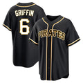 Blackjersey P.Pirates #6 Konnor Griffin Player Black Fashion Out Home Game Stitched Jerseys