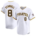 Blackjersey P.Pirates #8 Willie Stargell Player White Home Limited Stitched Jerseys