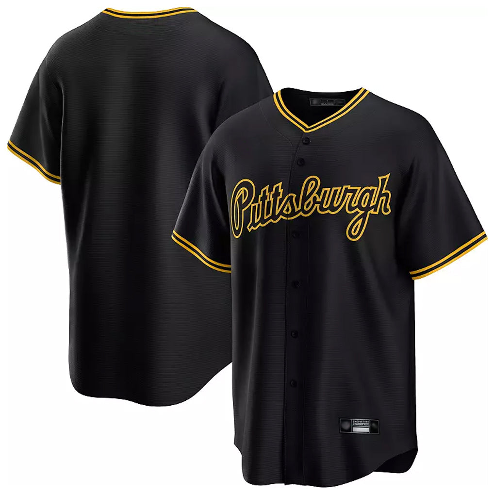 Blackjersey P.Pirates Blank Player Black Alt Home Limited Stitched Jerseys