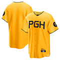 Blackjersey P.Pirates Blank Player Gold City Connect Home Game Stitched Jerseys