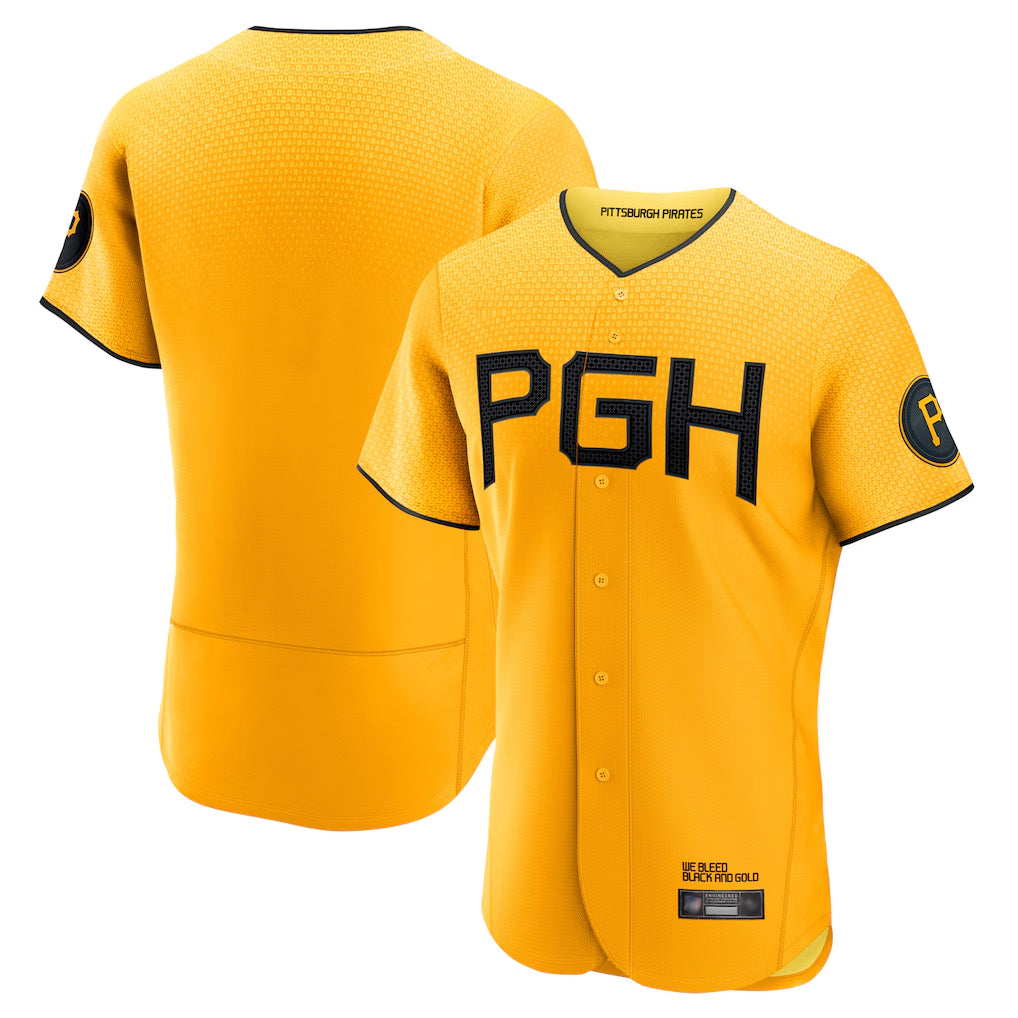 Blackjersey P.Pirates Blank Player Gold City Connect Home Limited Stitched Jerseys