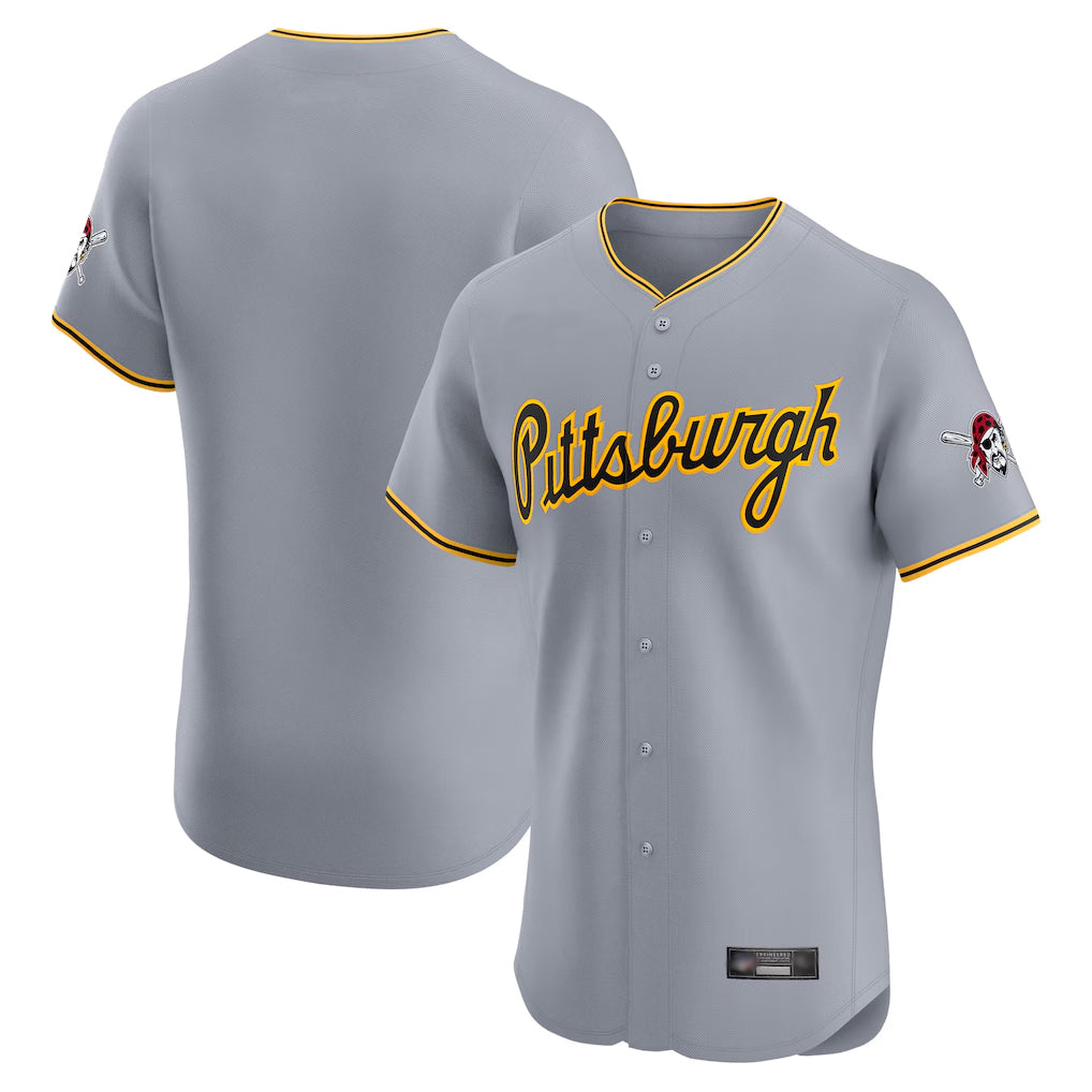 Blackjersey P.Pirates Blank Player Gray Road Home Limited Elite Stitched Jerseys