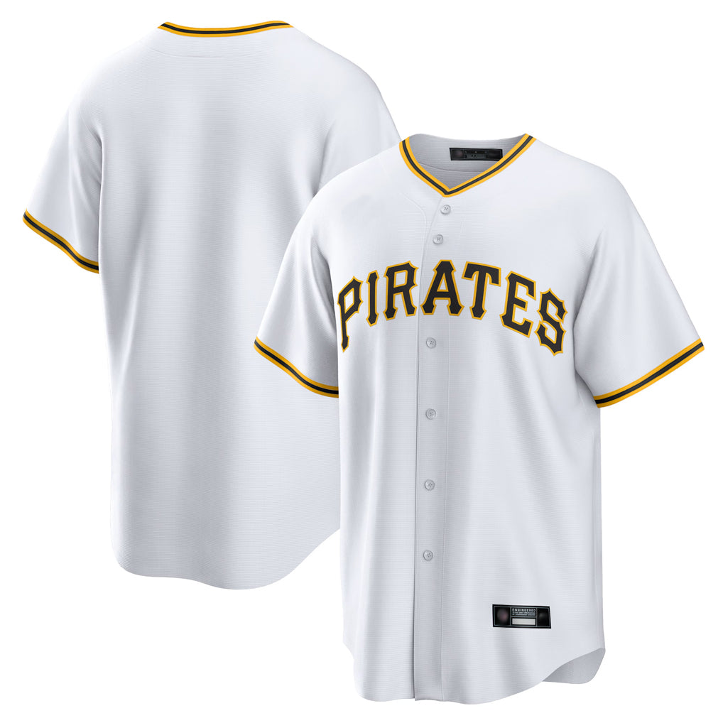 Blackjersey P.Pirates Blank Player White Home Game Stitched Jerseys