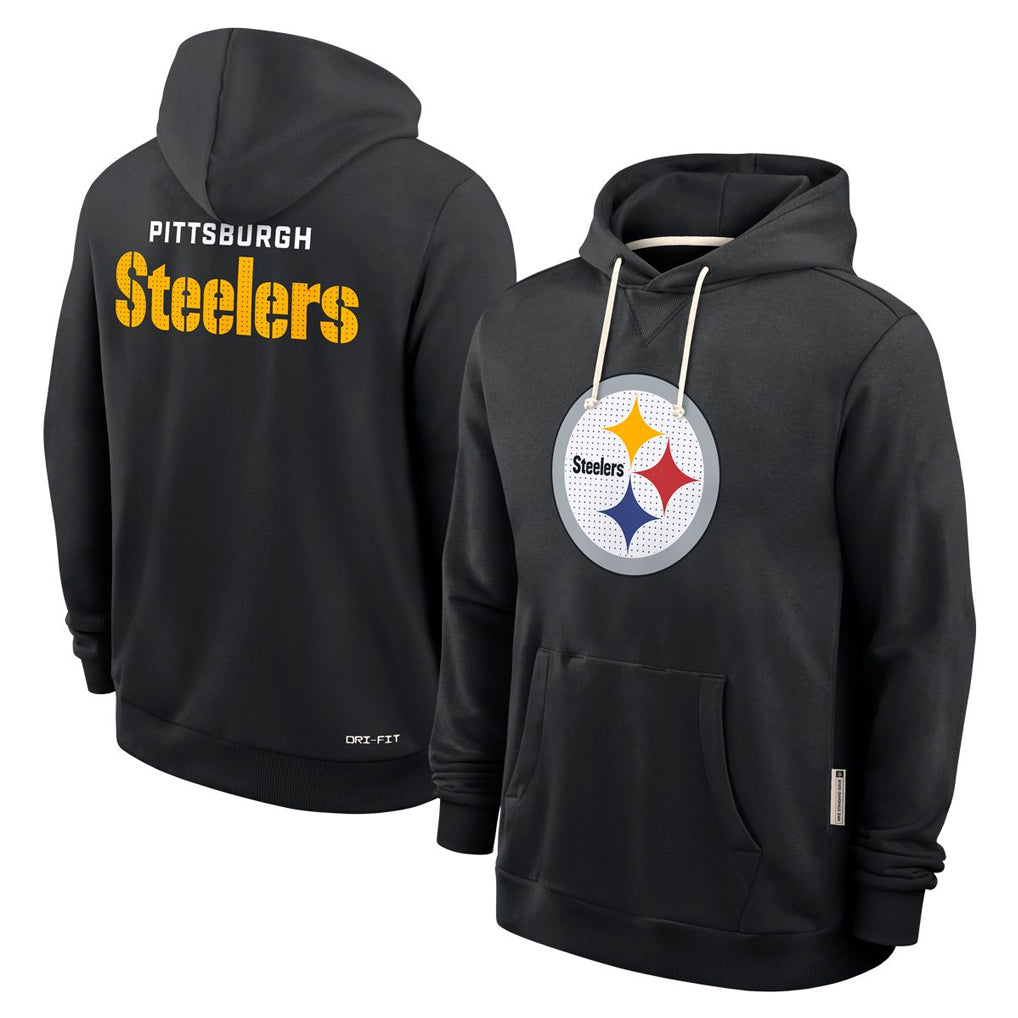Blackjersey P.Steelers Blck LOGO Pullover Hoodies Limited Blank Player Stitched Jerseys