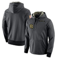 Blackjersey P.Steelers Gray Pullover Hoodies Limited Blank Player Stitched Jerseys