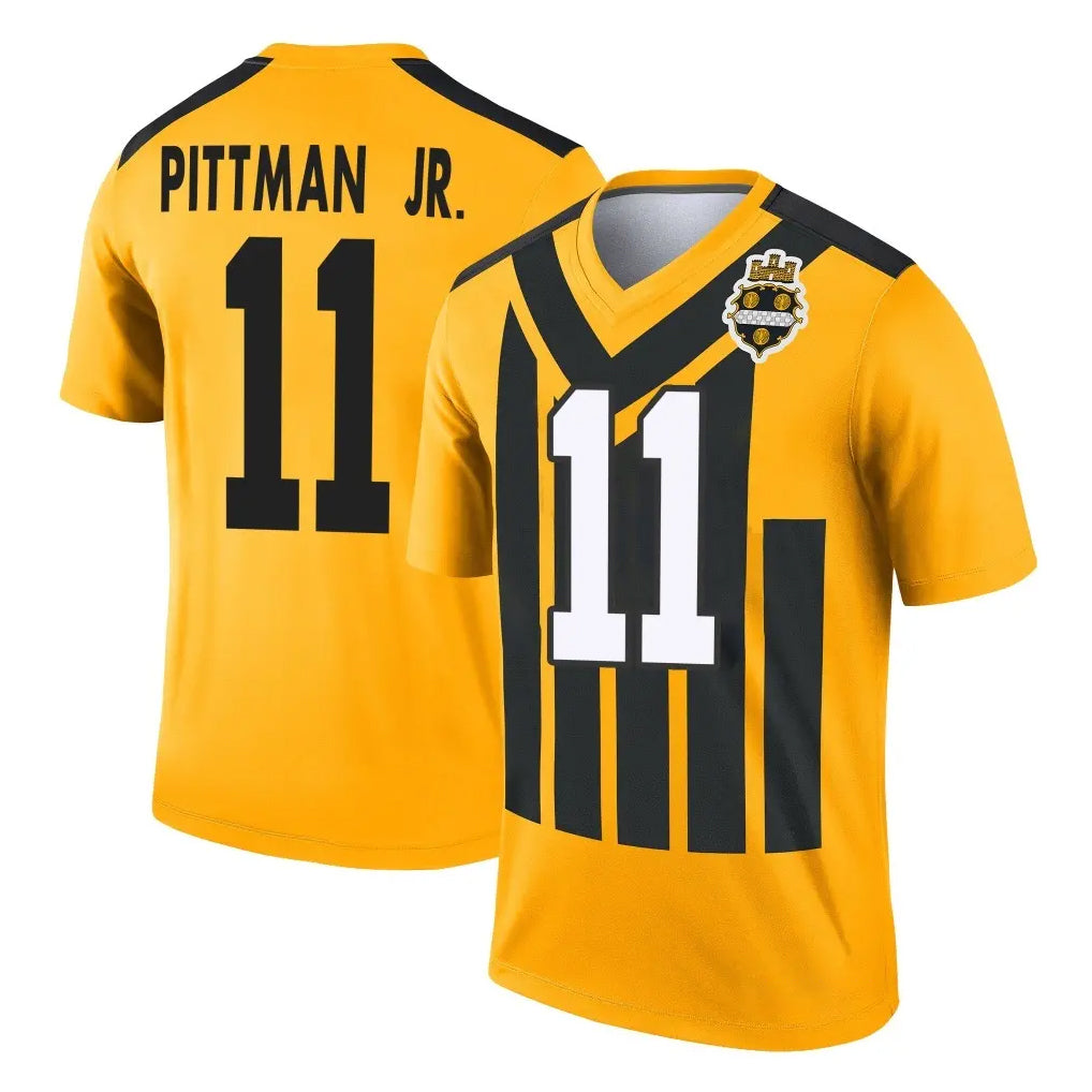 Blackjersey P.Steelers #11 Michael Pittman Jr. Player Gold Legend Limited 1933 Throwback Performance Home Game Stitched Jerseys