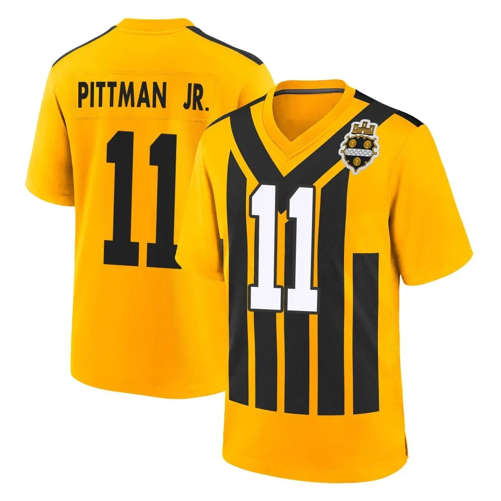 Blackjersey P.Steelers #11 Michael Pittman Jr. Player Gold Limited 1933 Throwback Home Game Stitched Jerseys
