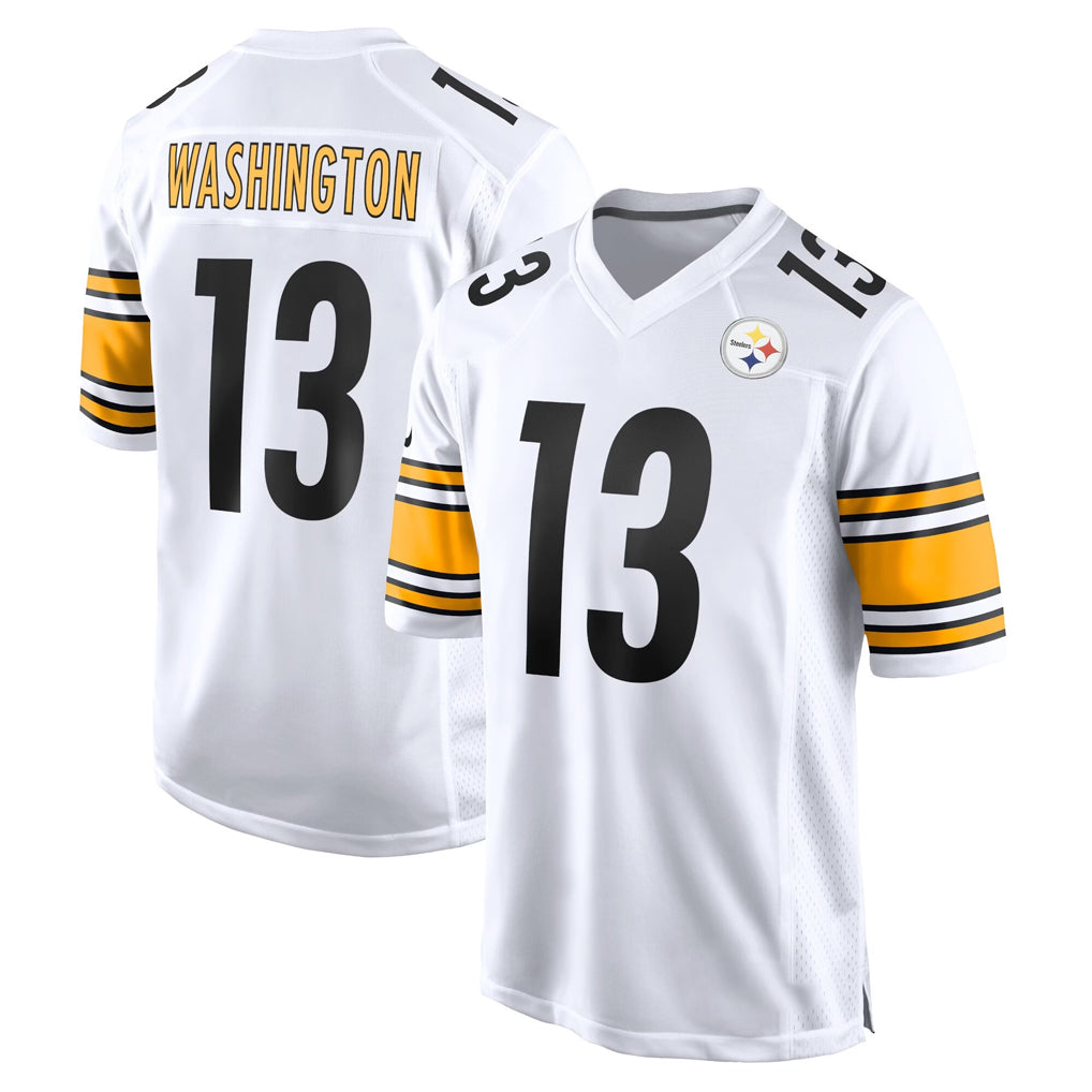 Blackjersey P.Steelers #13 Rico Dowdle Player White Home Game Stitched Jerseys
