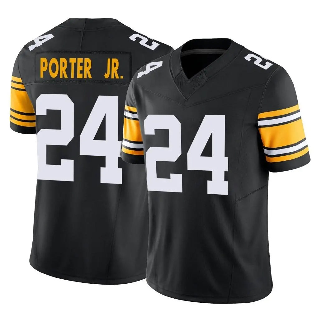 Blackjersey P.Steelers #24 Joey Porter Jr. Player Black Limited Alternate Vapor F.U.S.E. Home Game Stitched Jerseys