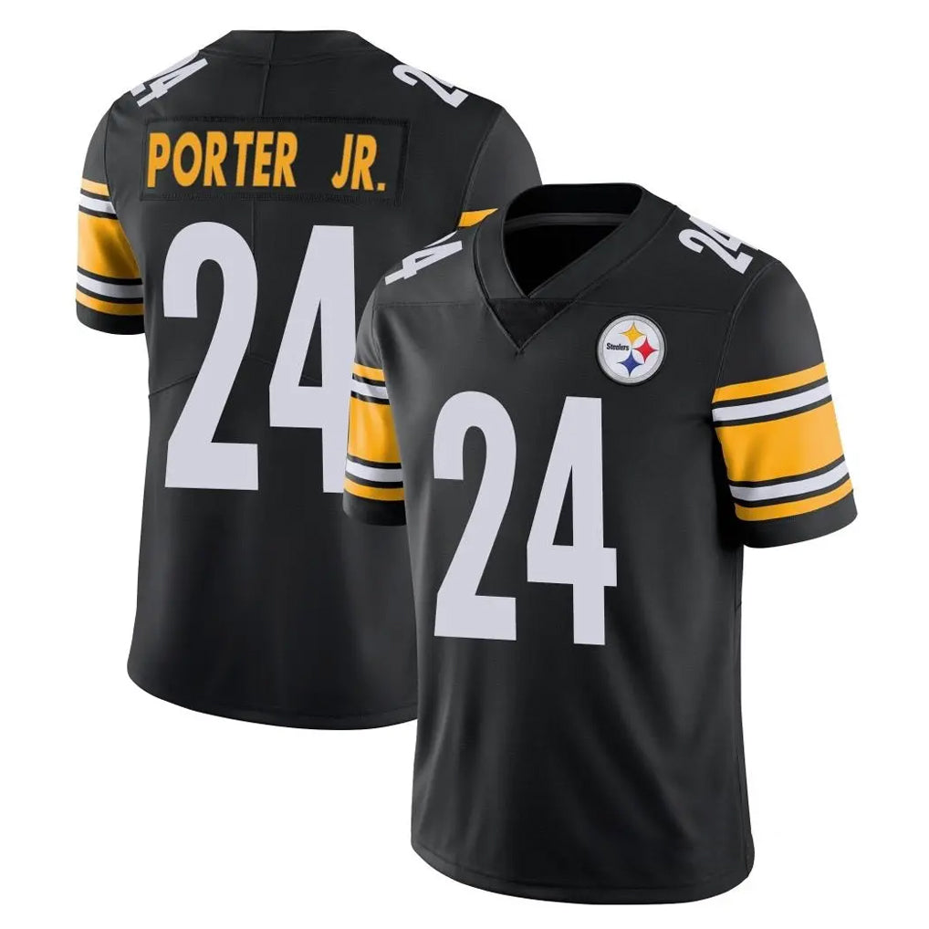 Blackjersey P.Steelers #24 Joey Porter Jr. Player Black Limited Vapor Untouchable Home Game Stitched Jerseys