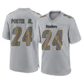 Blackjersey P.Steelers #24 Joey Porter Jr. Player Gray Atmosphere Fashion Home Game Stitched Jerseys