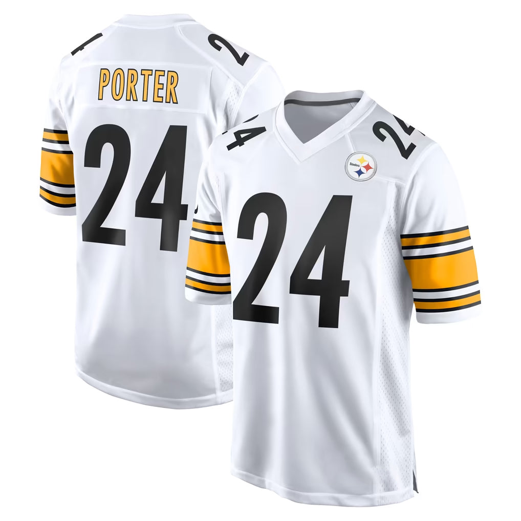 Blackjersey P.Steelers #24 Joey Porter Jr. Player White Home Game Stitched Jerseys
