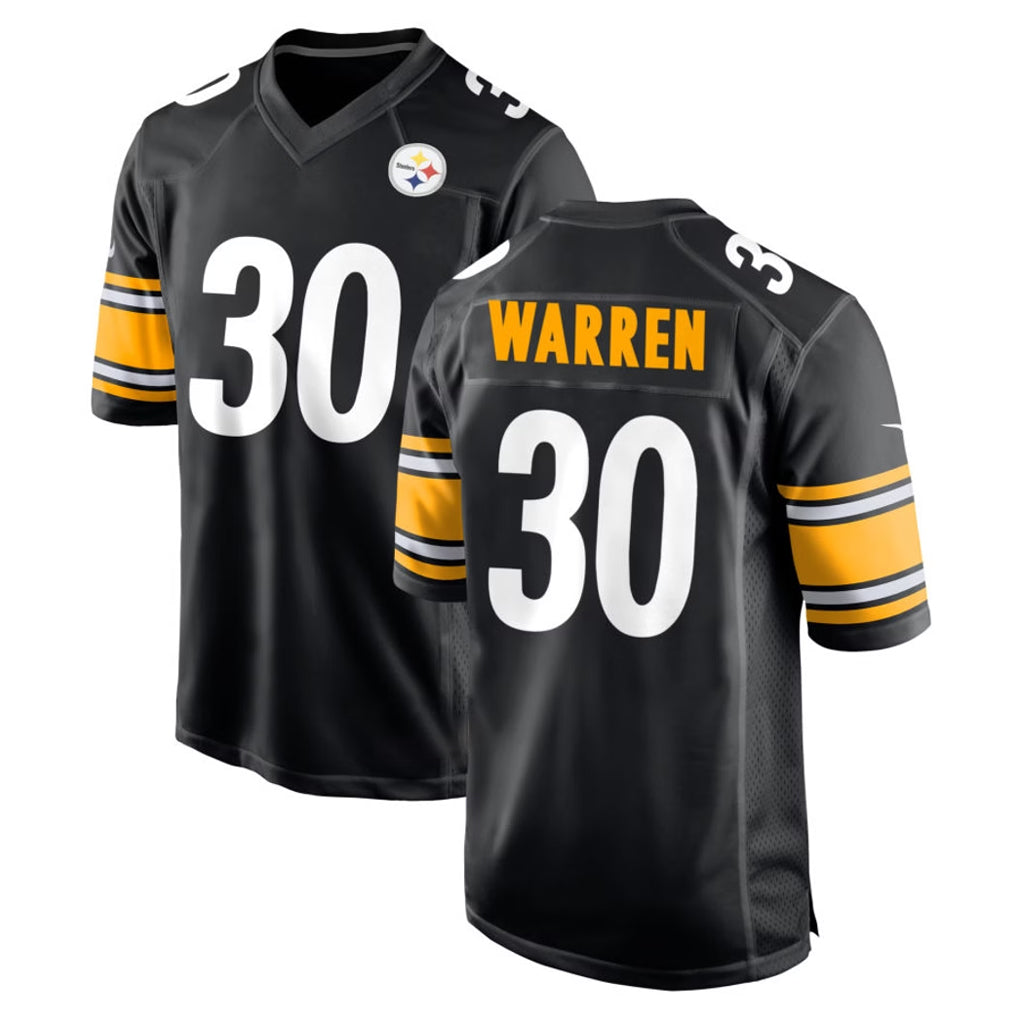 Blackjersey P.Steelers #30 Jaylen Warren Player Black Home Game Stitched Jerseys