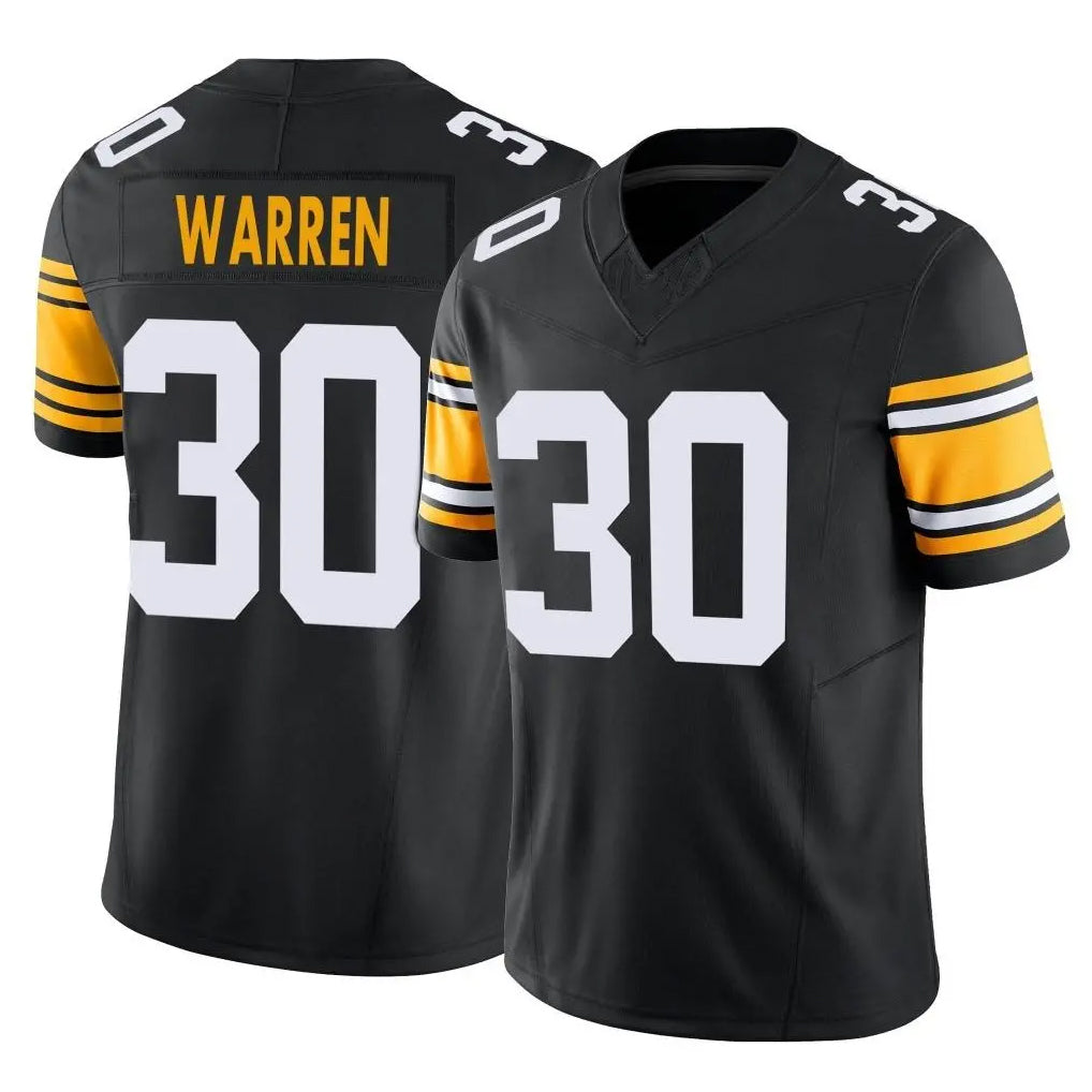 Blackjersey P.Steelers #30 Jaylen Warren Player Black Limited Alternate Vapor F.U.S.E. Home Game Stitched Jerseys