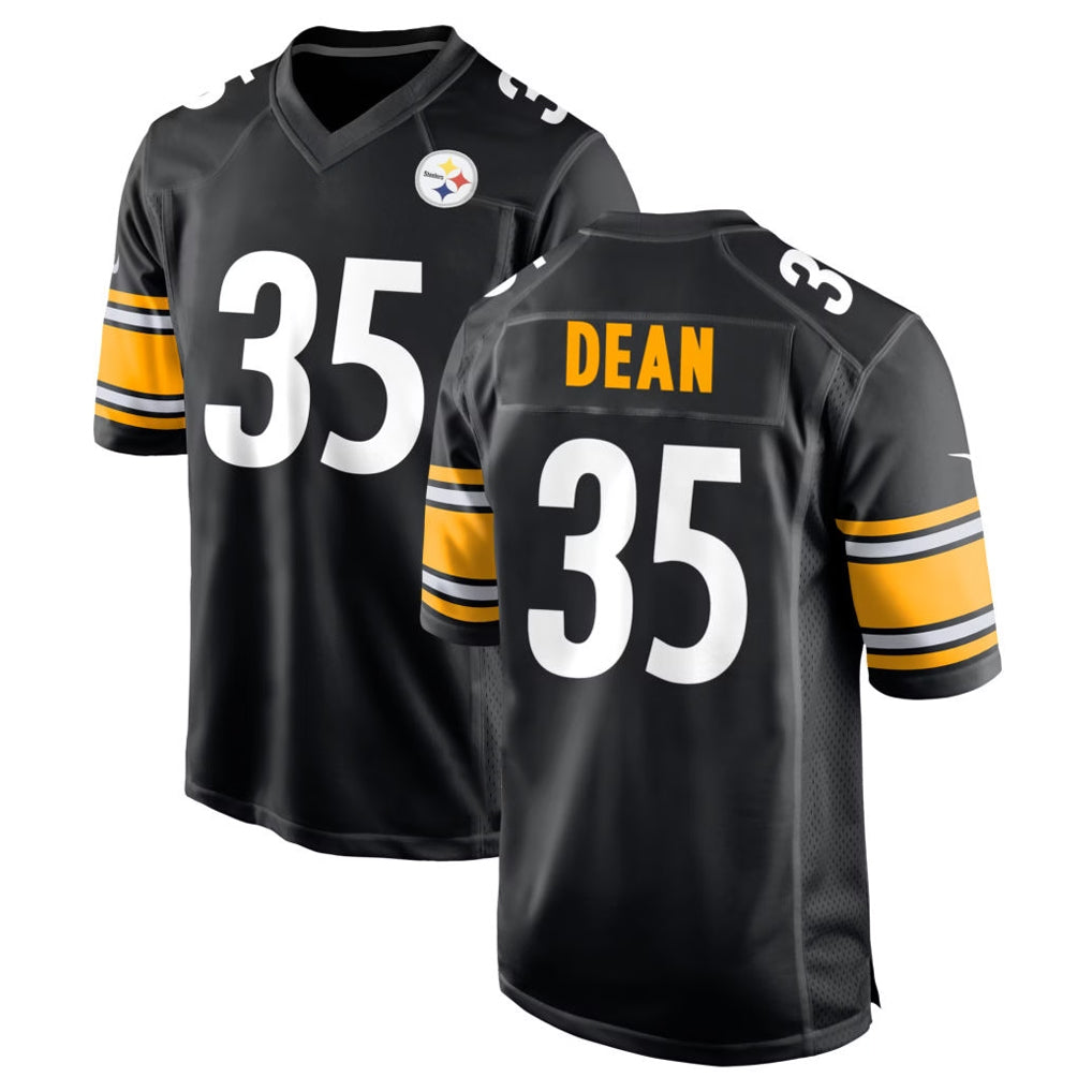 Blackjersey P.Steelers #35 Jamel Dean Player Black Home Game Stitched Jerseys