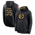 Blackjersey P.Steelers #35 Jamel Dean Player Black Salute to Service Hoodies Limited Game Stitched Jerseys
