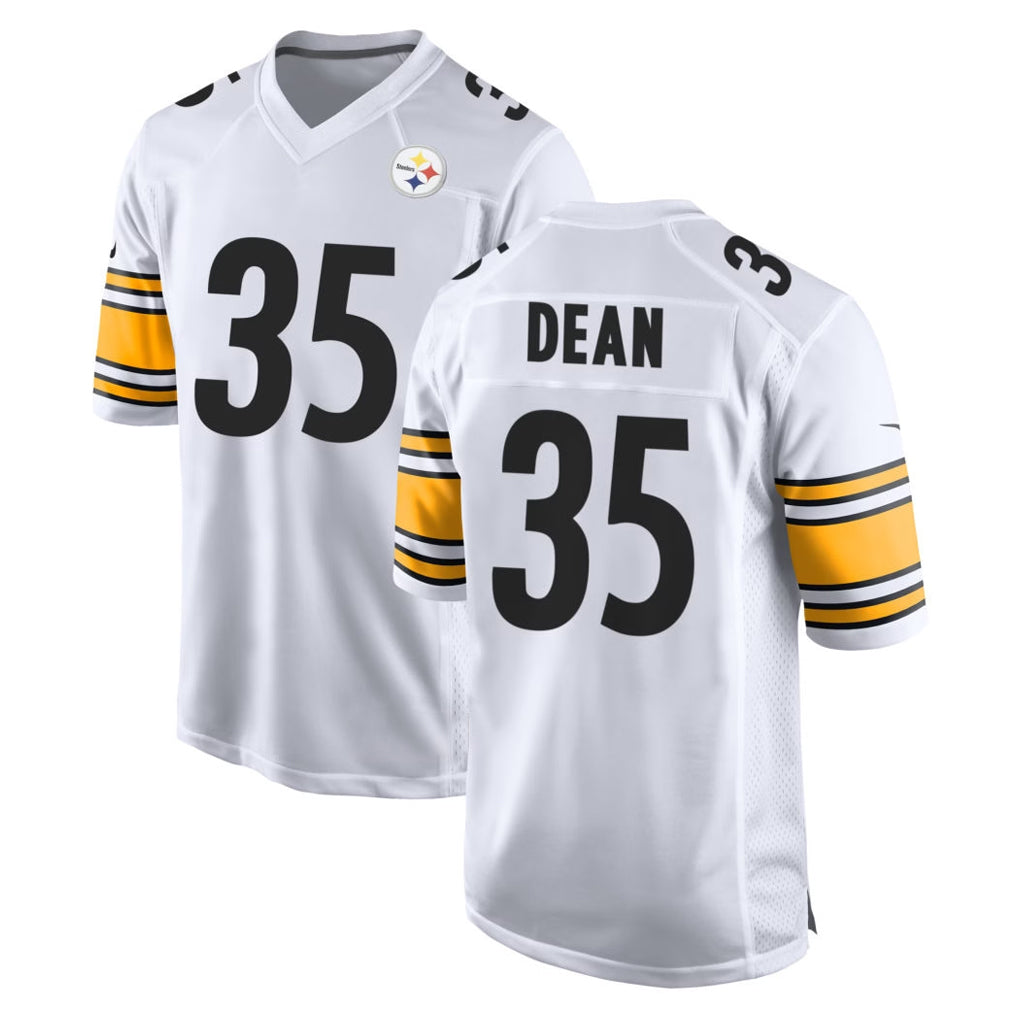 Blackjersey P.Steelers #35 Jamel Dean Player White Home Game Stitched Jerseys