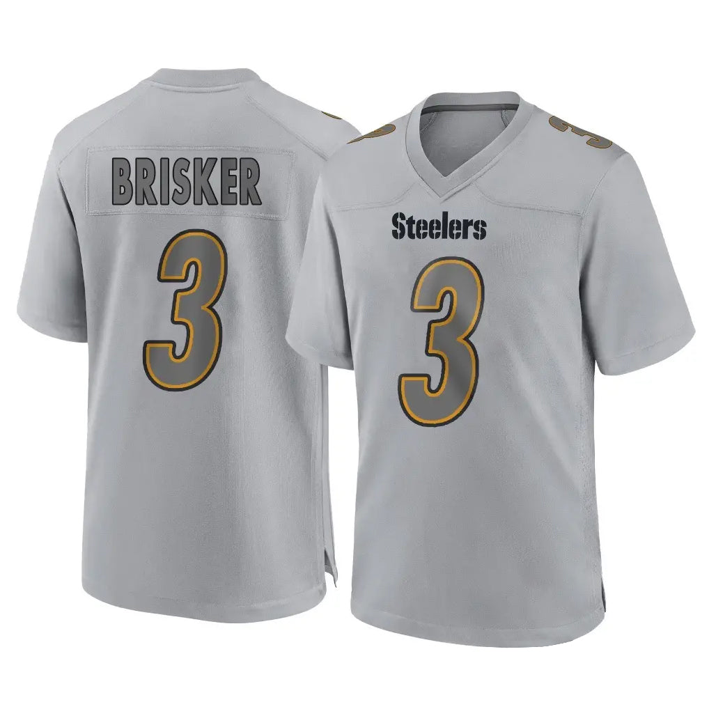 Blackjersey P.Steelers #3 Jaquan Brisker Player Gray Atmosphere Fashion Home Game Stitched Jerseys