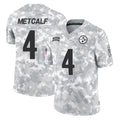 Blackjersey P.Steelers #4 DK Metcalf Player Arctic Camo Limited Salute To Service Home Game Stitched Jerseys
