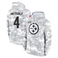 Blackjersey P.Steelers #4 DK Metcalf Player Arctic Camo Limited Salute to Service Pullover Hoodies Game Stitched Jerseys