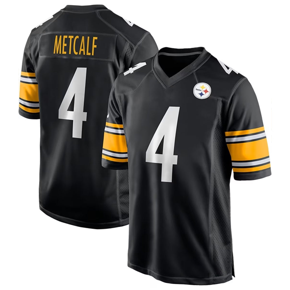 Blackjersey P.Steelers #4 DK Metcalf Player Black Home Game Stitched Jerseys
