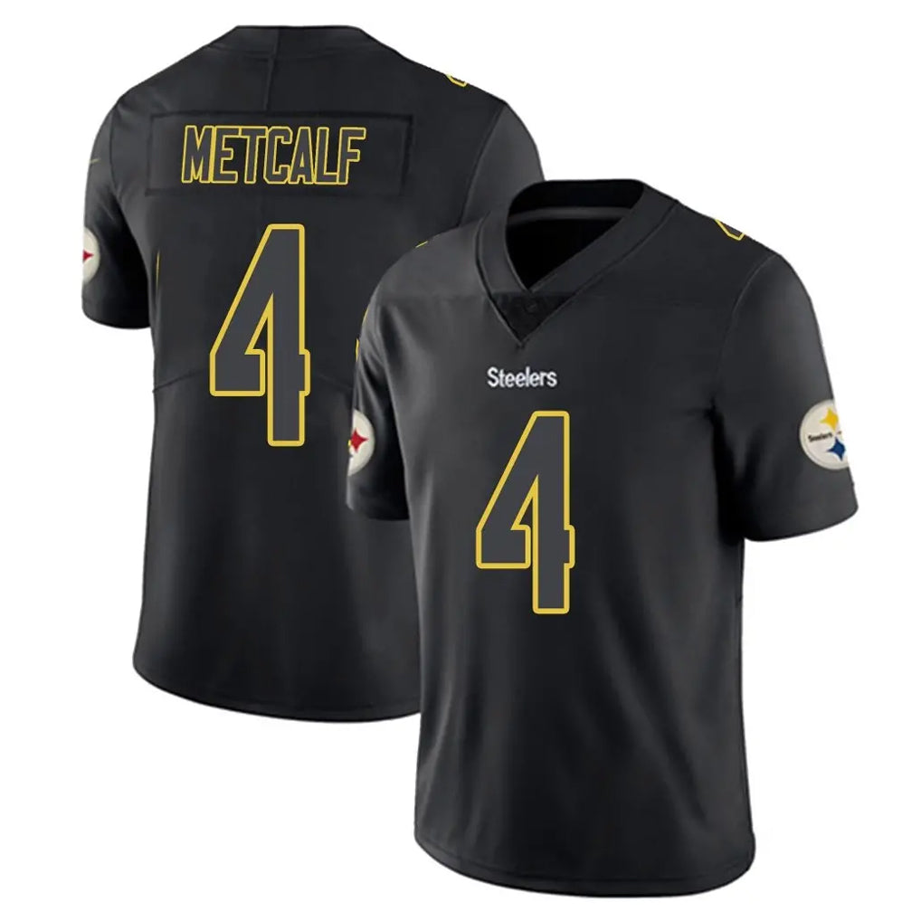 Blackjersey P.Steelers #4 DK Metcalf Player Black Impact Limited Home Game Stitched Jerseys