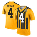 Blackjersey P.Steelers #4 DK Metcalf Player Gold Legend Limited 1933 Throwback Performance Home Game Stitched Jerseys