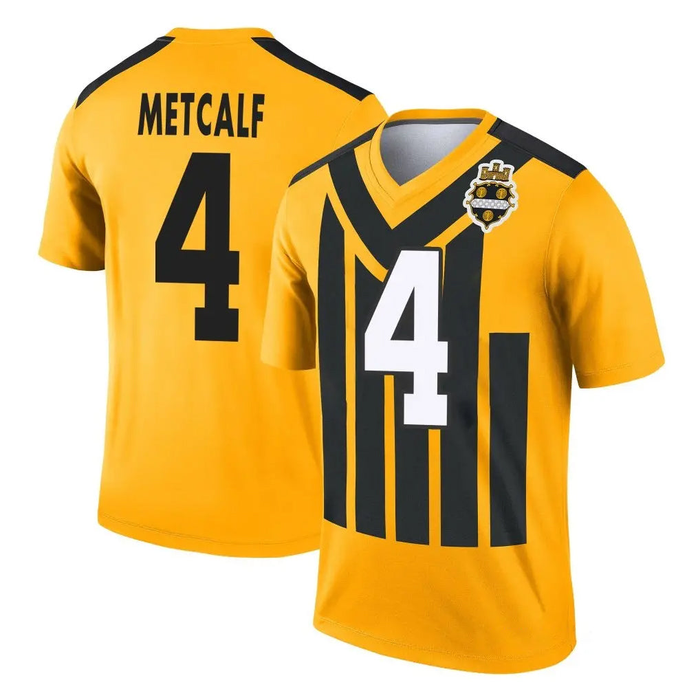 Blackjersey P.Steelers #4 DK Metcalf Player Gold Legend Limited 1933 Throwback Performance Home Game Stitched Jerseys