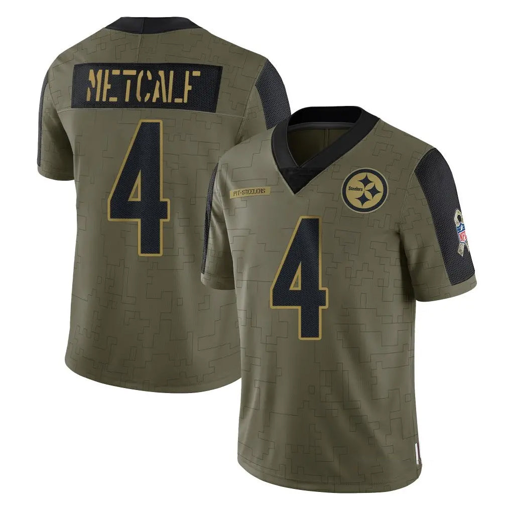 Blackjersey P.Steelers #4 DK Metcalf Player Olive Salute To Service Limited Game Stitched Jerseys