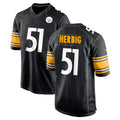 Blackjersey P.Steelers #51 Nick Herbig Player Black Home Game Stitched Jerseys