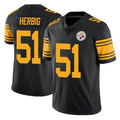 Blackjersey P.Steelers #51 Nick Herbig Player Black Limited Color Rush Home Game Stitched Jerseys