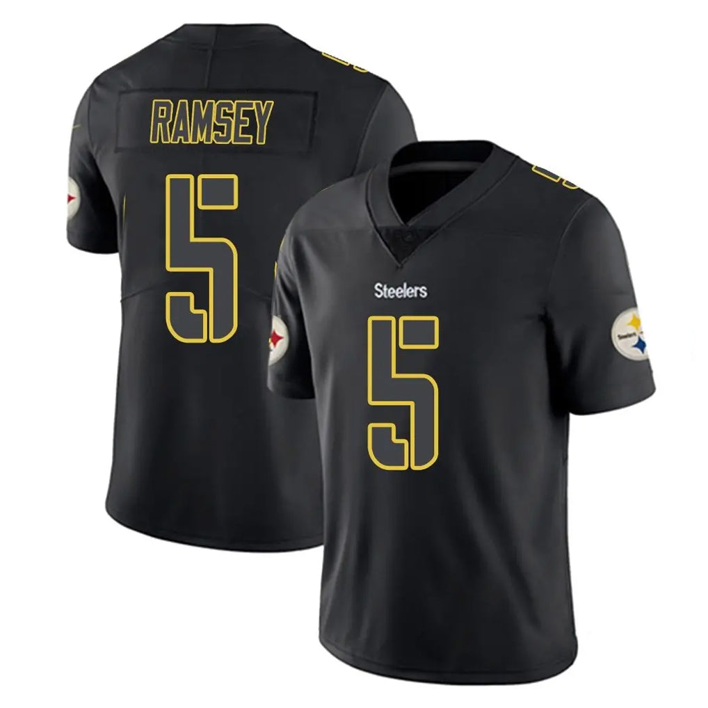 Blackjersey P.Steelers #5 Jalen Ramsey Player Black Impact Limited Home Game Stitched Jerseys