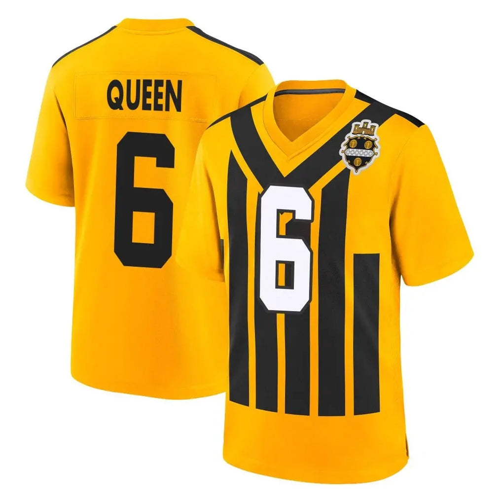 Blackjersey P.Steelers #6 Patrick Queen Player Gold Limited 1933 Throwback Home Game Stitched Jerseys