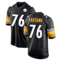 Blackjersey P.Steelers #76 Troy Fautanu Player Black Home Game Stitched Jerseys
