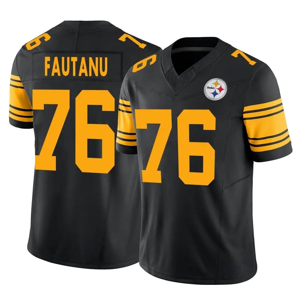 Blackjersey P.Steelers #76 Troy Fautanu Player Black Limited 2nd Alternate Vapor F.U.S.E. Home Game Stitched Jerseys