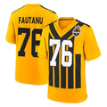 Blackjersey P.Steelers #76 Troy Fautanu Player Gold Limited 1933 Throwback Home Game Stitched Jerseys