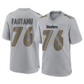 Blackjersey P.Steelers #76 Troy Fautanu Player Gray Atmosphere Fashion Home Game Stitched Jerseys