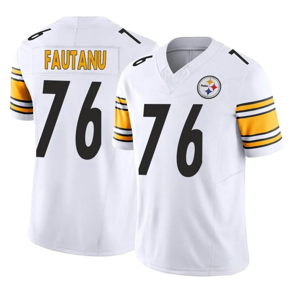 Blackjersey P.Steelers #76 Troy Fautanu Player White Limited Vapor F.U.S.E. Home Game Stitched Jerseys