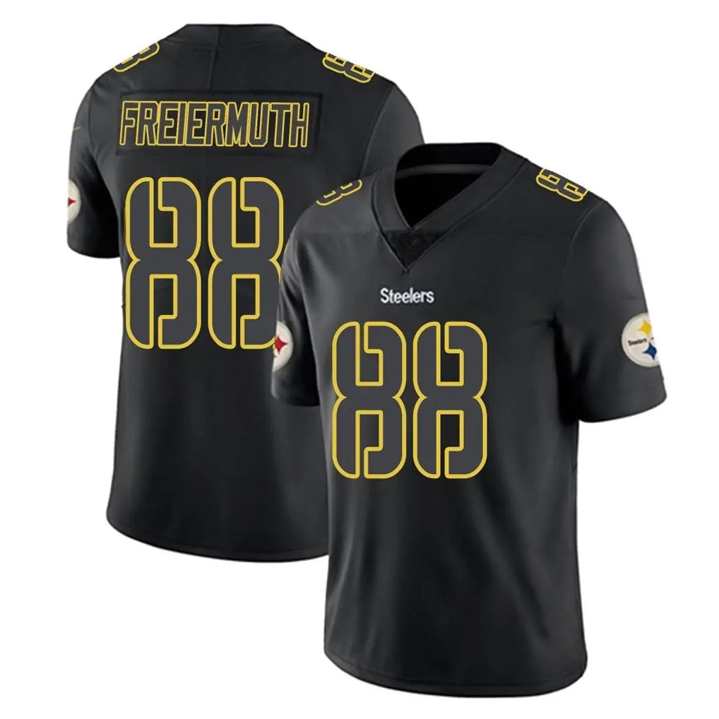 Blackjersey P.Steelers #88 Pat Freiermuth Player Black Impact Limited Home Game Stitched Jerseys