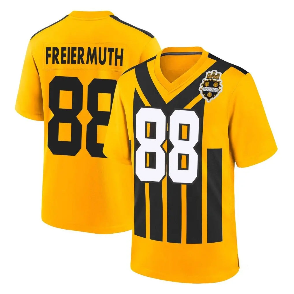 Blackjersey P.Steelers #88 Pat Freiermuth Player Gold Limited 1933 Throwback Home Game Stitched Jerseys