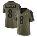 Blackjersey P.Steelers #8 Aaron Rodgers Player Olive Salute To Service Limited Game Stitched Jerseys