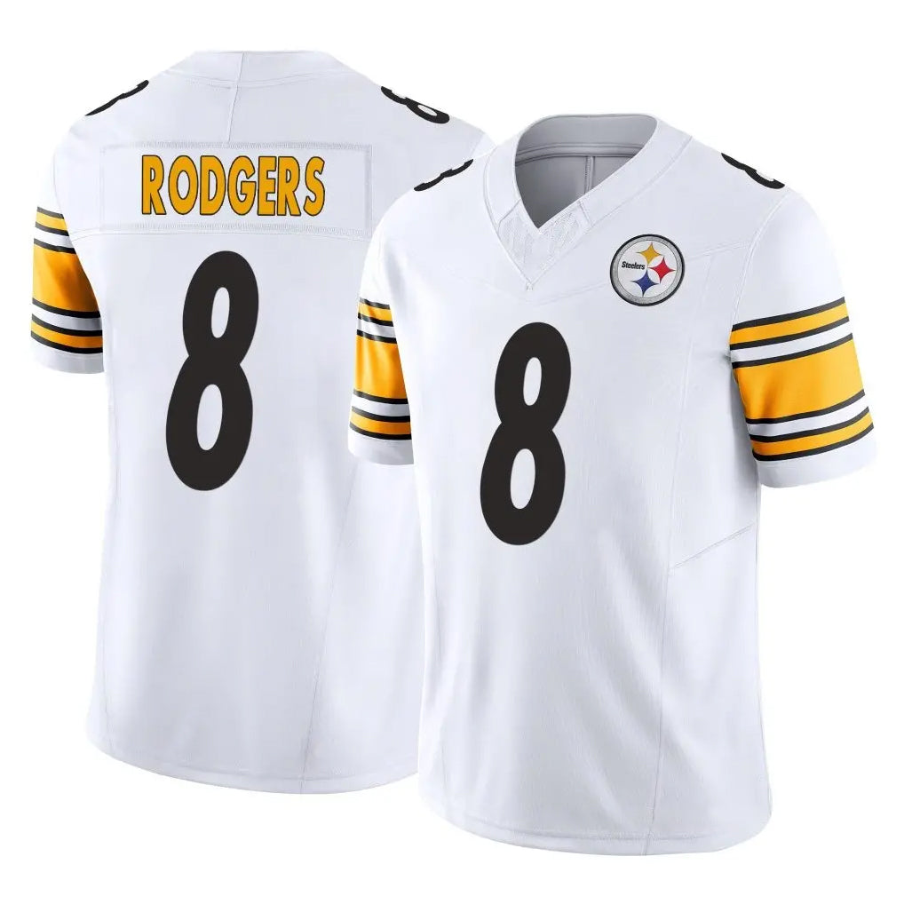 Blackjersey P.Steelers #8 Aaron Rodgers Player White Limited Vapor F.U.S.E. Home Game Stitched Jerseys