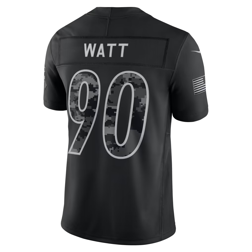 Blackjersey  P.Steelers #90 T.J. Watt Black 2026 Salute to Service Stitched Limited Jersey