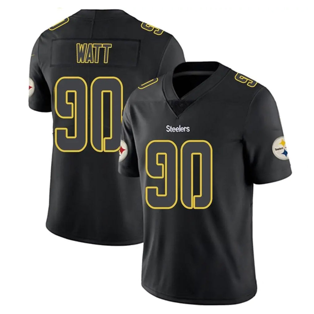 Blackjersey P.Steelers #90 T.J. Watt Player Black Impact Limited Home Game Stitched Jerseys