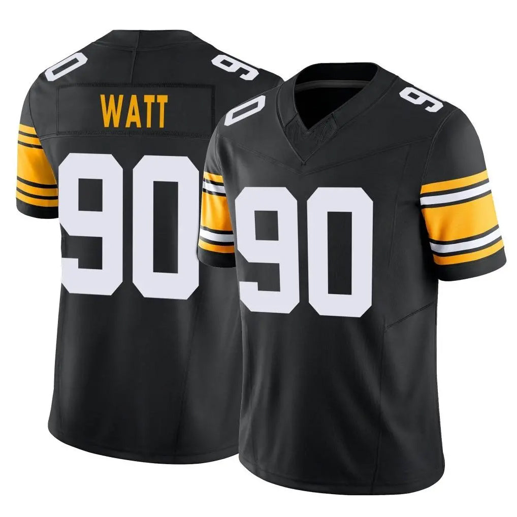Blackjersey P.Steelers #90 T.J. Watt Player Black Limited Alternate Vapor F.U.S.E. Home Game Stitched Jerseys