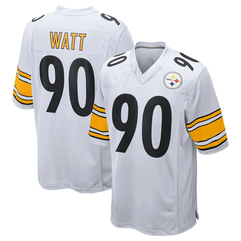 Blackjersey P.Steelers #90 T.J. Watt Player White Home Game Stitched Jerseys