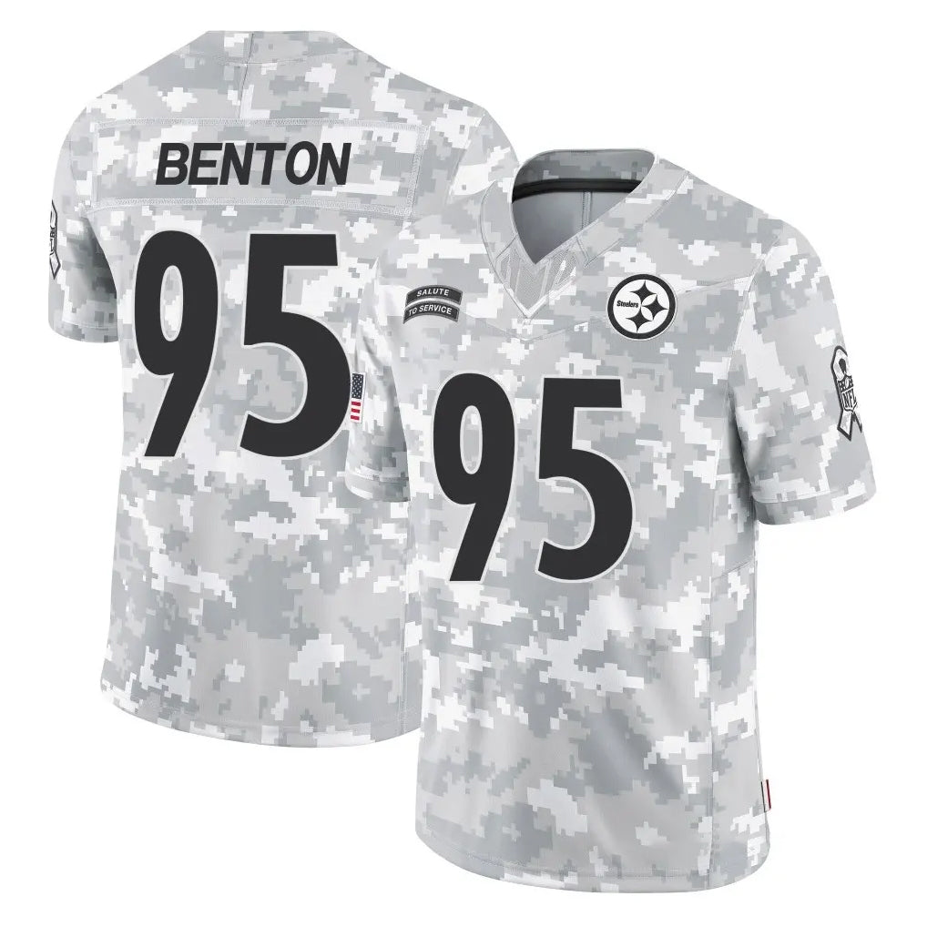 Blackjersey P.Steelers #95 Keeanu Benton Player Arctic Camo Limited Salute To Service Home Game Stitched Jerseys