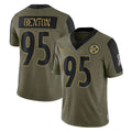 Blackjersey P.Steelers #95 Keeanu Benton Player Olive Salute To Service Limited Game Stitched Jerseys