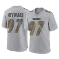 Blackjersey P.Steelers #97 Cameron Heyward Player Gray Atmosphere Fashion Home Game Stitched Jerseys